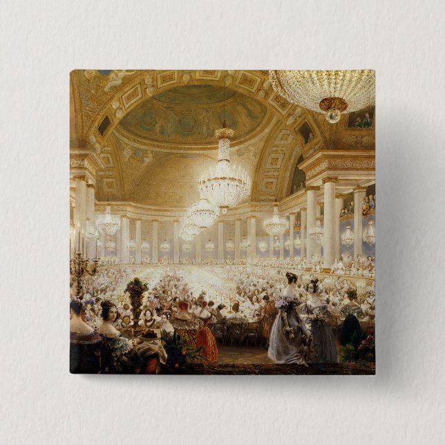 Kvinnor som äter middag på Tuileriesen i 1835 Knapp (Framsida)