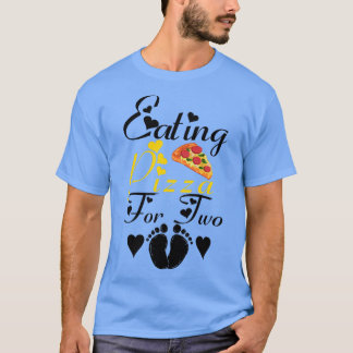 Kvinnor som äter pizza för två Gravider Announ T Shirt