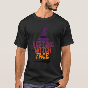 Kvinnor som återställer Witch Ansikte Broomstick S T Shirt