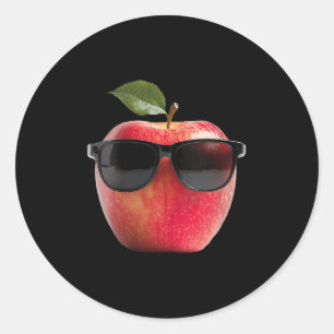 Kvinnor som bär sungles Funny Fruit Costume Graphi Runt Klistermärke