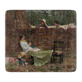 Kvinnor som chattar över trädgårdsmuren (Gossip)