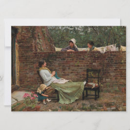 Kvinnor som chattar över trädgårdsmuren (Gossip) Kort