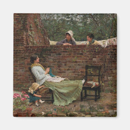 Kvinnor som chattar över trädgårdsmuren (Gossip) Magnet