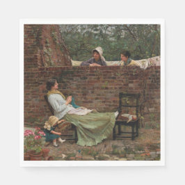 Kvinnor som chattar över trädgårdsmuren (Gossip) Pappersservett