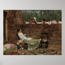 Kvinnor som chattar över trädgårdsmuren (Gossip)