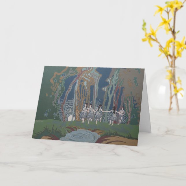 Kvinnor som dansar med Måne Kort (Gul blomma)