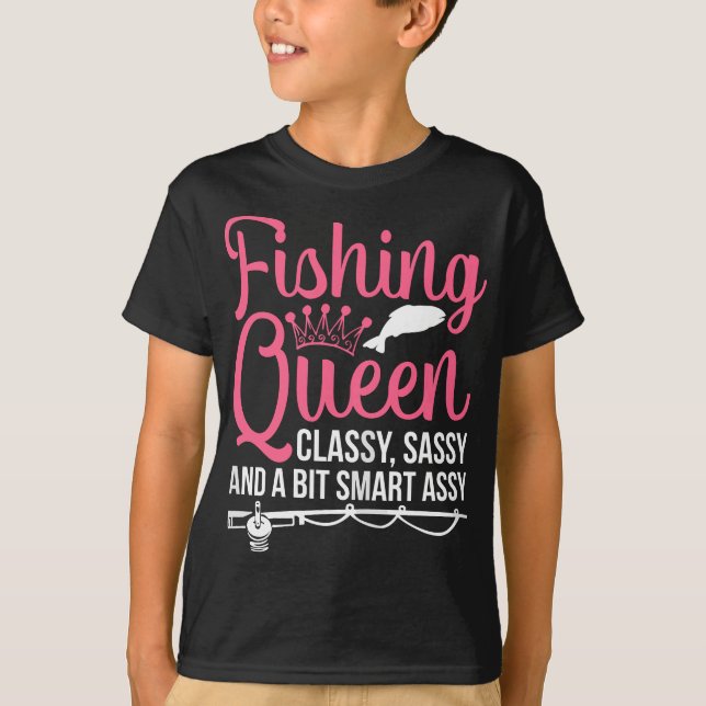 Kvinnor som fiskar efter flickfiskstrupe t shirt (Framsida)