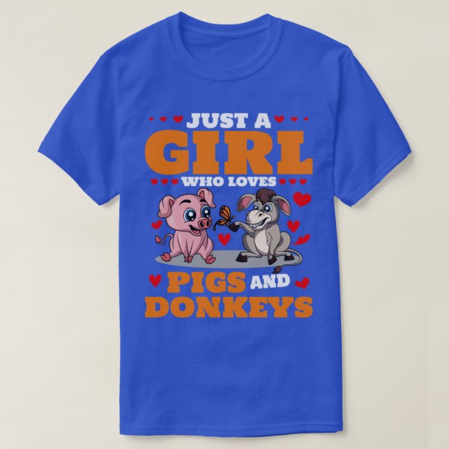 Kvinnor som föder upp Donkey Farmer Girls Farm Ani T Shirt (Design framsida)