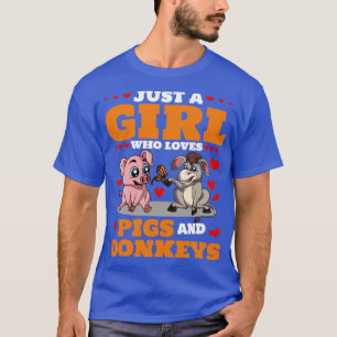 Kvinnor som föder upp Donkey Farmer Girls Farm Ani T Shirt