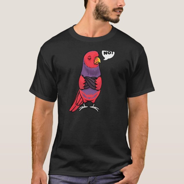 Kvinnor som fött Violet Necked Lory Parrot T Shirt (Framsida)