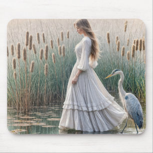 Kvinnor som går med Blue Heron Musmatta