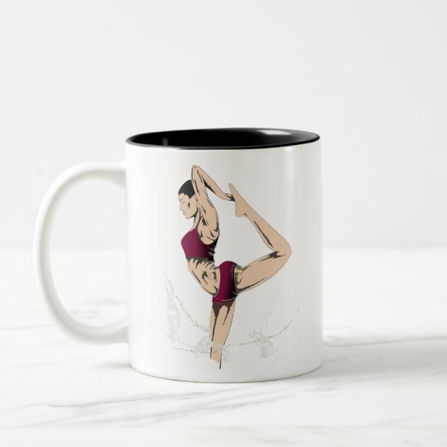 Kvinnor som gör Yoga Två-Tonad Mugg (Vänster)