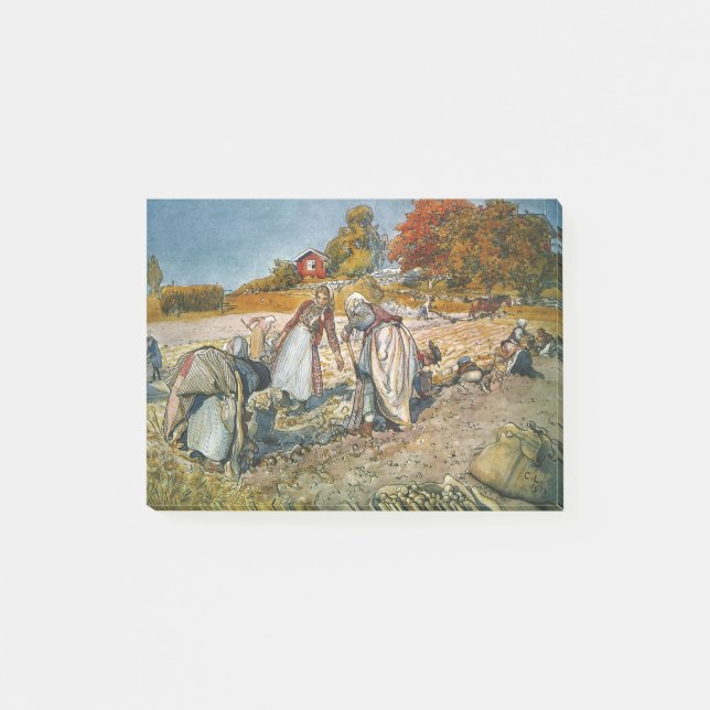 Kvinnor som Gräver potatis Post-it Block (Framsida)