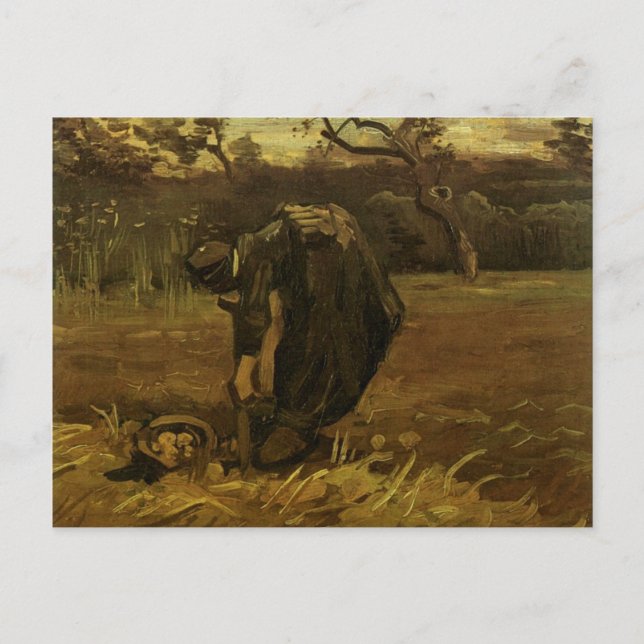 Kvinnor som Gräver upp potatis Van Gogh Fine Art Vykort (Framsida)