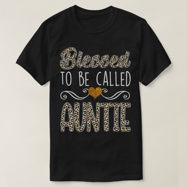 Kvinnor som kallas "Auntie Leopard Gift" T Shirt (Design framsida)