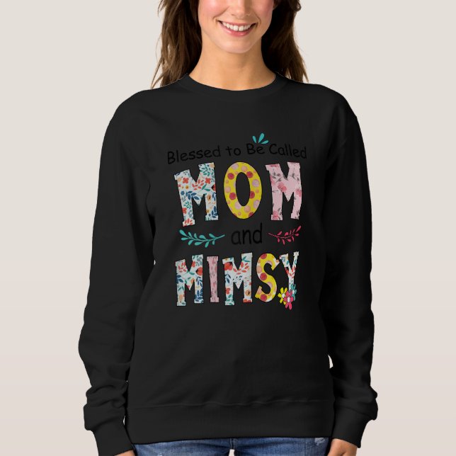 Kvinnor som kallas Mamma och Mimsy Blommigt m T Shirt (Framsida)