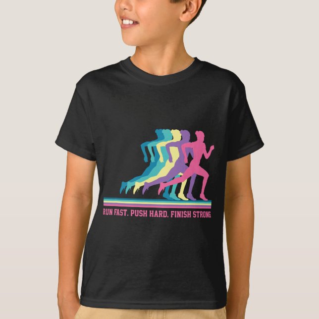 Kvinnor som kör spår och Fält Springer Motivationa T Shirt (Framsida)