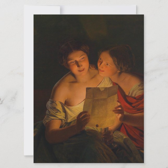 Kvinnor som läser en Kärlek Brev Kort (Framsida)