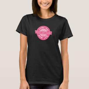 Kvinnor som lever triatlon Mamma livstid i bike T Shirt