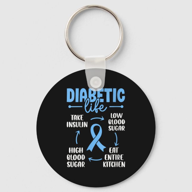 Kvinnor som lider av diabetes med låg blodsockerha nyckelring (Framsida)