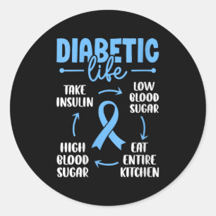 Kvinnor som lider av diabetes med låg blodsockerha runt klistermärke