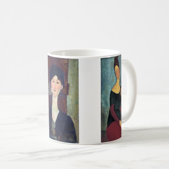 Kvinnor som målar av Amedeo Modigliani Kaffemugg (Framsida höger)