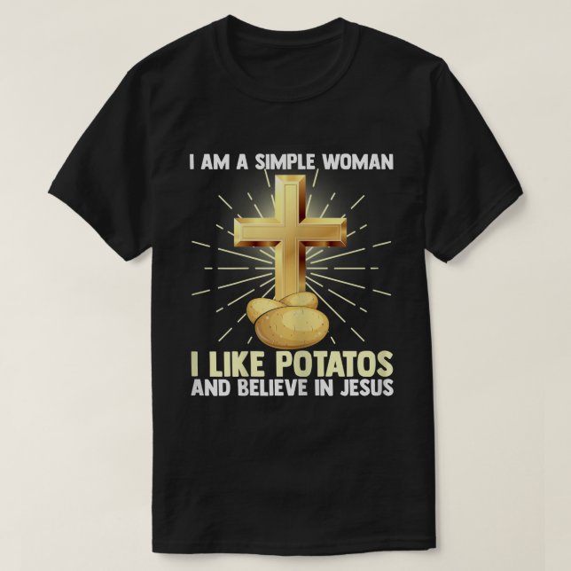 Kvinnor som Potatos Vegan tror Jes T Shirt (Design framsida)