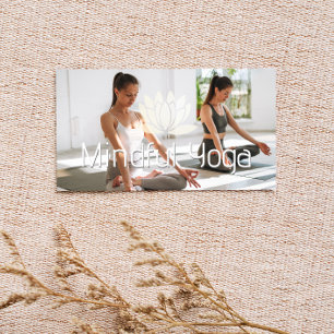 Kvinnor som praktiserar Yoga Meditation Lotus Fl Visitkort