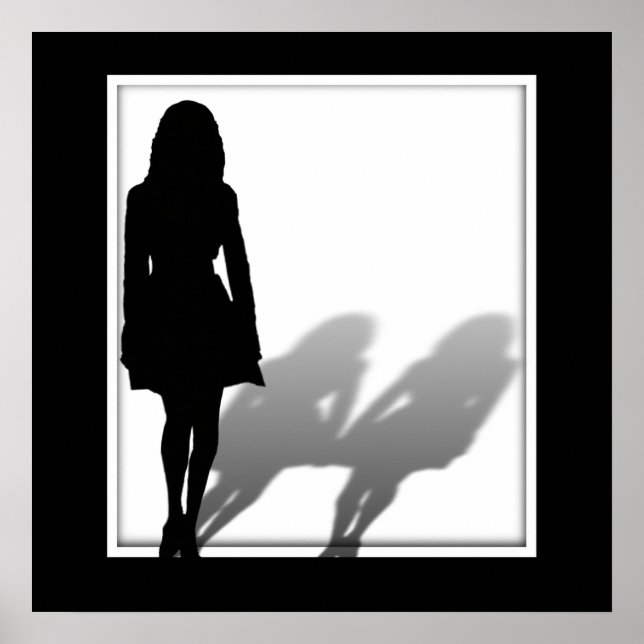 Kvinnor som saknar Woman Silhouette Poster (Framsidan)