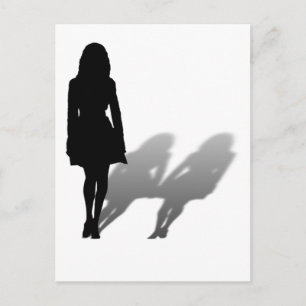 Kvinnor som saknar Woman Silhouette Vykort