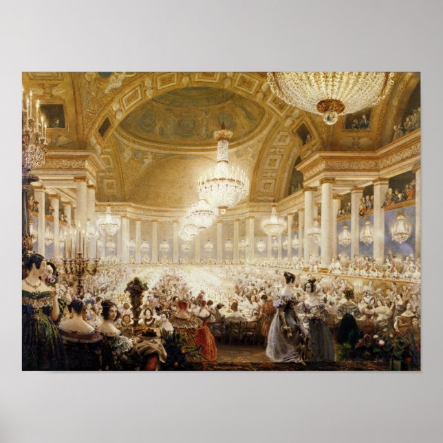 Kvinnor som serverar mat på tuilerierna 1835 poster (Framsidan)