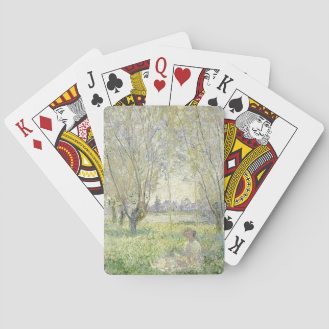 Kvinnor som sitter under Willows | Claude Monet Casinokort (Baksidan)