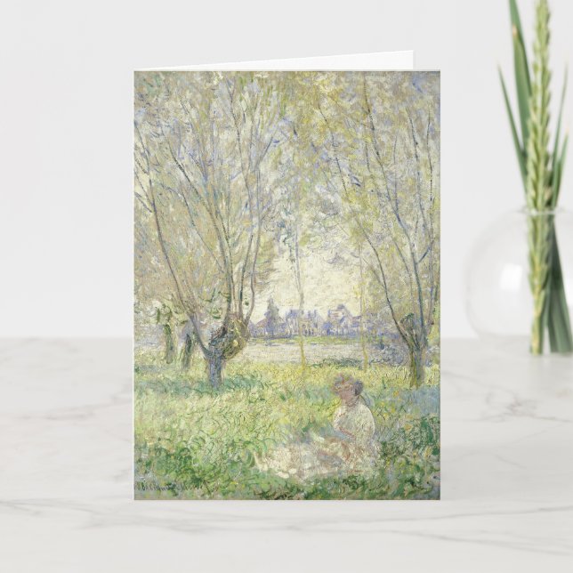 Kvinnor som sitter under Willows | Claude Monet Kort (Framsida)