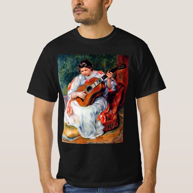 Kvinnor som spelar Guitar av Pierre Renoir T Shirt (Framsida)