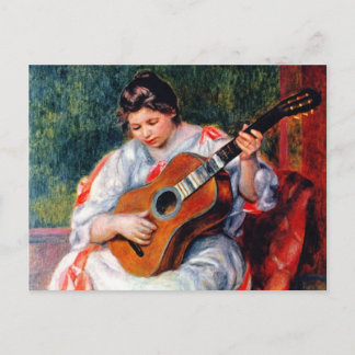 Kvinnor som spelar Guitar av Pierre Renoir Vykort