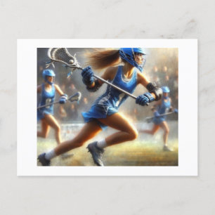 Kvinnor som spelar lacrosse, vykort