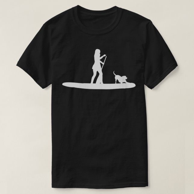 Kvinnor som står upp med Paddleboarding SUP Girl H T Shirt (Design framsida)