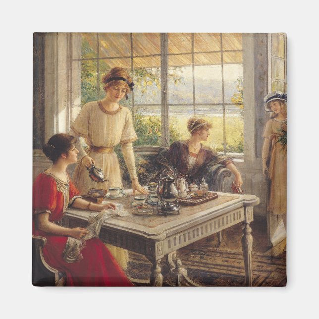 Kvinnor som tar Tea Magnet (Framsidan)