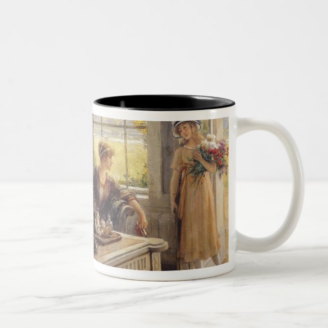 Kvinnor som tar Tea Två-Tonad Mugg (Höger)