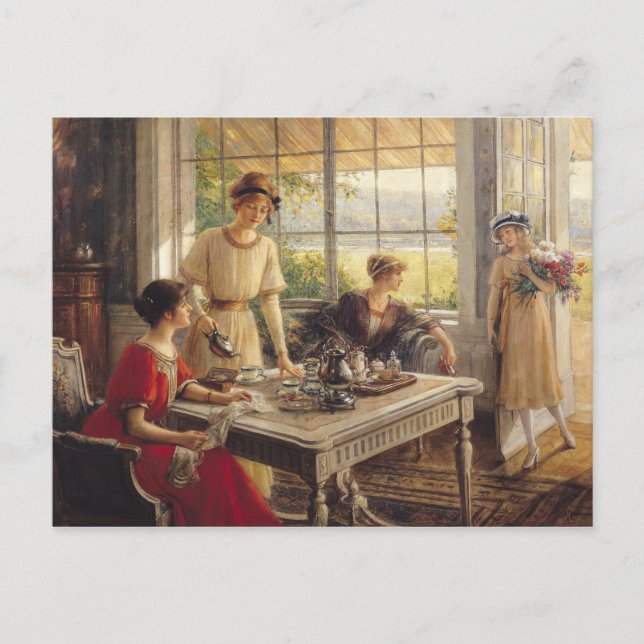 Kvinnor som tar Tea Vykort (Framsida)