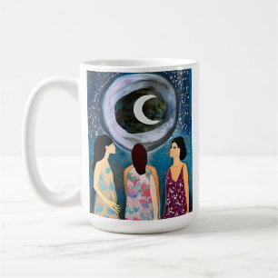 Kvinnor som Tittar i Måne-teckningen Kaffemugg