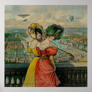 Kvinnor som tittar världens Mässa, 1904 Poster