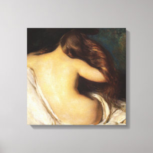 Kvinnor som torkar hennes hår (av Joseph DeCamp) Canvastryck