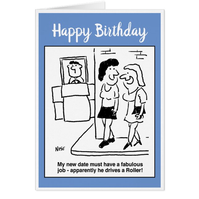 Kvinnor som väntar på ett datum som kör "en roller hälsningskort (Framsidan)