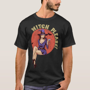 Kvinnor som vill ha ett grafiktest med Halloween T Shirt