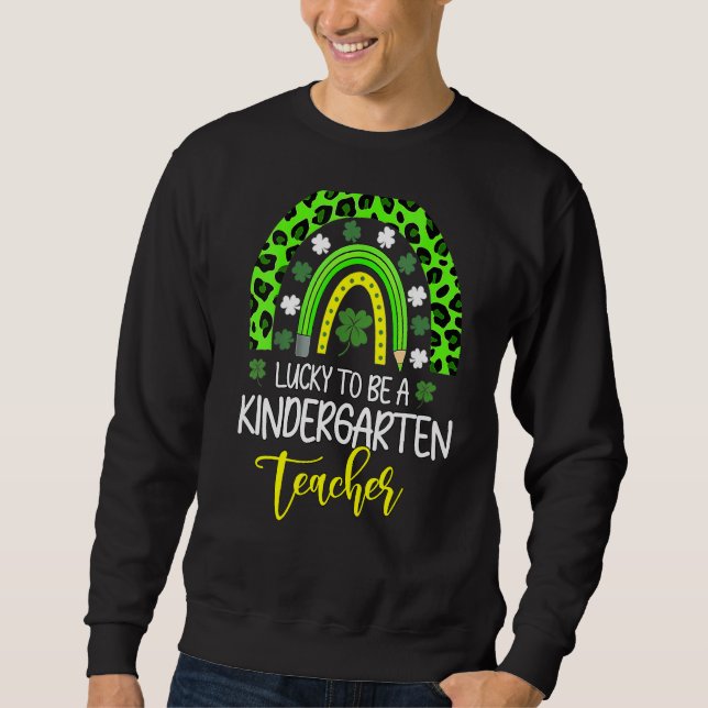 Kvinnor som vill vara en Kindergarten-lärare Rainb Lång Ärmad Tröja (Framsida)