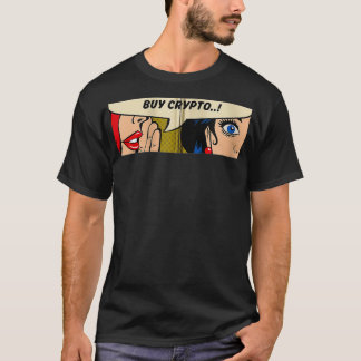 Kvinnor som viskar Köp Crypto Bitcoin Tecknad pop T Shirt