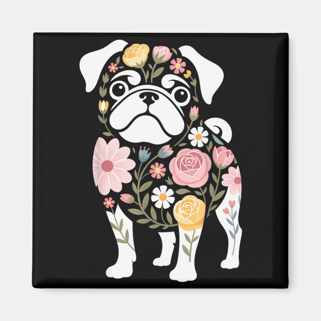 Kvinnor Söt Pug Hund Mamma Magnet (Framsidan)