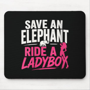 Kvinnor Spara en Elefant Rid en Ladyboy Rolig Musmatta