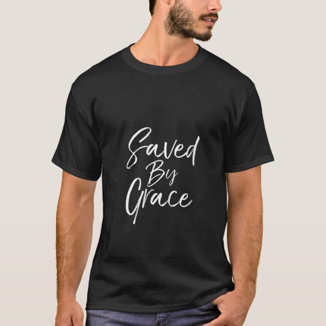 Kvinnor sparade av Grace Citote Christian Hymn Lyr T Shirt (Framsida)